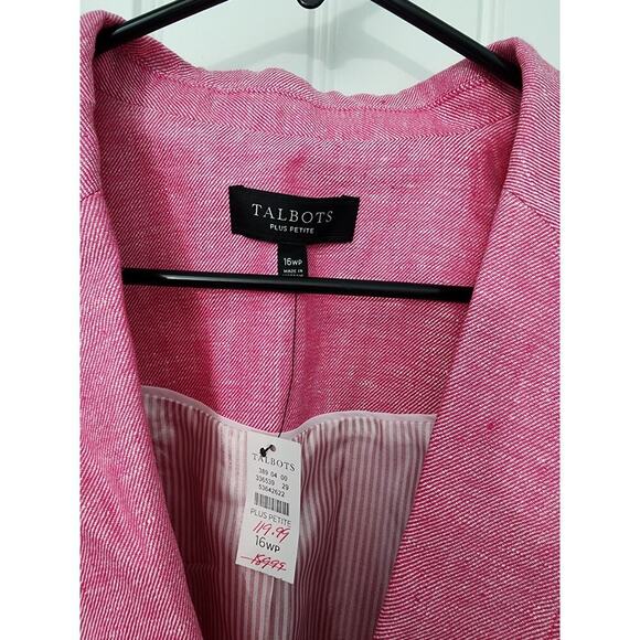 NEW! Talbots Red Linen Blazer, NWT, Size 16WP - Picture 3 of 6